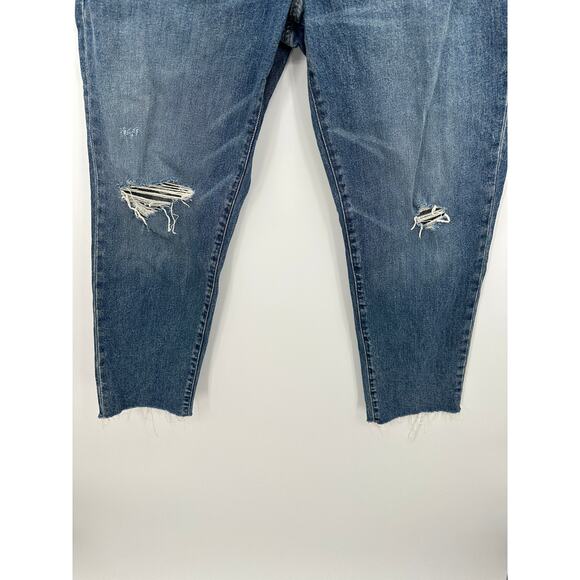 Gap Womens Girlfriend Jeans Size 12/31 Distressed High Waisted Ankle - Picture 3 of 8